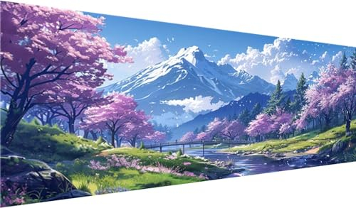 Diamond Painting Erwachsene, Diamant Painting Bilder Blume, 5D DIY Diamant Malerei Kunst Stickerei Set, Diamant Painting Bilder Erwachsene, Fluss Diamond Painting XXL Set für Home Wanddeko 230x90cm