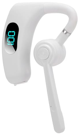 Auricular, Sonido Claro con Altavoz de Diafragma, 5.2, Eje Giratorio, Conexión de Dispositivo Dual, Rotación de 270° (con Reducción de Ruido, para Conducción Comercial) (White)