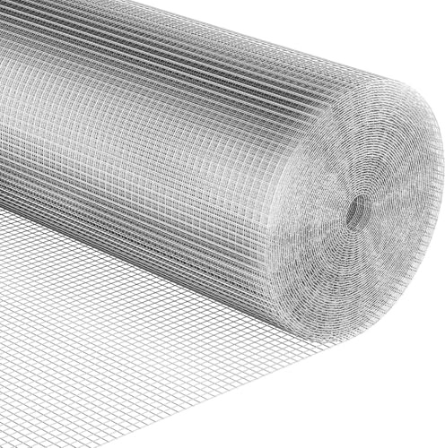 Hardware Cloth 1/2 inch 48 x 100 ft 19 Gauge - Hot Dip Galvanized After Welding, Chicken Wire Netting Raised Garden Rabbit Fence Snake Fencing Rodent Animals Weasel Moles