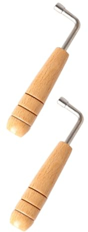 2 Stück Stimmschlüssel für Leierharfe, Silber, Holz und Edelstahl | Professionelles Stimmgerät für Lyra Harfen, Handlicher Schlüssel, Reliable und Schnell Justierbar