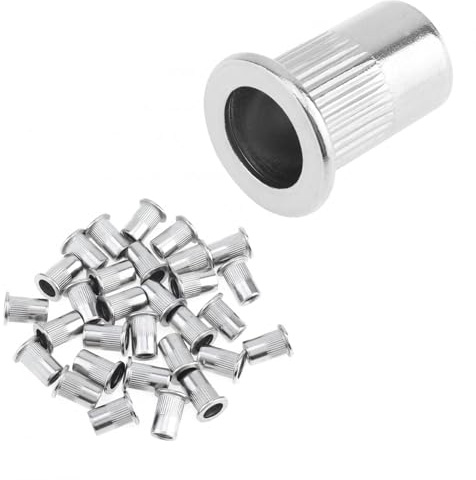 Smgda 30pcs M8 Rivet Nuts, Stainless Steel Threaded Insert Nut Rivnuts Assortment, Knurled Body Insert Nuts, Clinching Pressure Nutsert for Automotive Electrical and Industrial Products (30, M8)