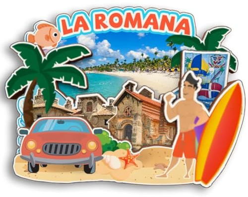 La Romana Dominikanische Republik 3D-Kühlschrankmagnet, Holz, Stadt, Reise, Souvenir, Kühlschrankaufkleber, Zuhause, Küche, Whiteboard, Dekoration