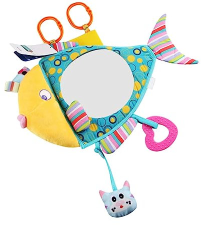 Gogogmee Fisch üschtier Mit Spiegel Für Babys Kreatives Spielzeug Für Kleinkinder Und Neugeborene Ideal Für Die Der Visuellen Wahrnehmung Und Motorik Weich Und Kuschelig