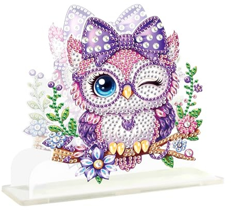 DCIDBEI Diamond Painting Serviettenhalter 15x15cm Diamant Painting Serviettenspender Servietten Halterung Serviettenständer Tischtuchspender Küche Restaurant Bar Dekoration Eule Dispenser for Table