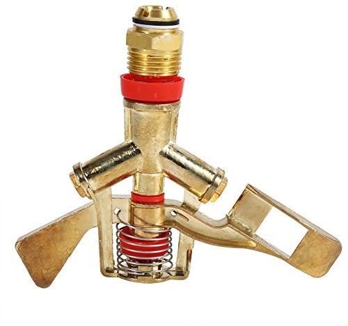 Aspersor de césped de cabeza Aspersor de agua con barra giratoria de latón de 1/2 pulgada, aspersor de baja presión oscilante de 360 ° de larga distancia para el riego