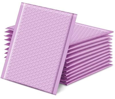 Switory 25 Buste Imbottite per Spedizioni, 15,3 x 22,9 cm (formato A5), Buste Pluriball, Adesiva Sigillanti e Protettive per Materiali Fragili e Delicati (color lavanda)
