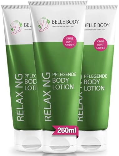 Belle Body Körperlotion - Feuchtigkeitscreme nach Rasur & Haarentfernung | Intensive Hautpflege mit Shea Butter & Panthenol – Beruhigende Bodylotion für trockene & empfindliche Haut - 250ml