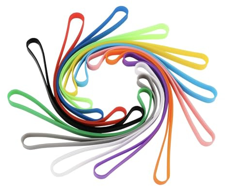 Gummibänder Breit 24 Stück 14 x 0,7cm Gummiringe Breit Silikon Dicke Verpackung Gummibänder Wiederverwendbar Haushaltsgummis für Büro