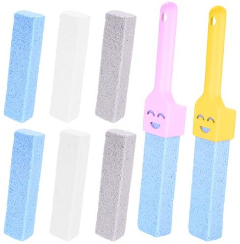 6 Pezzi Pietra Pomice per WC, Cleaning Block WC, Pietra Pulente Spazzole Bastone Naturale con 2 Maniglie per Pulizia di Piscine Bagno Cucina e Pumice Stone Cura dei Piedi