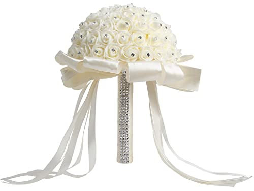 SUNMME Handgefertigter künstlicher Schaumrosen-Blumenstrauß für Hochzeiten, Partys, Valentinstagsdekoration, romantisch (d, Universalgröße D)