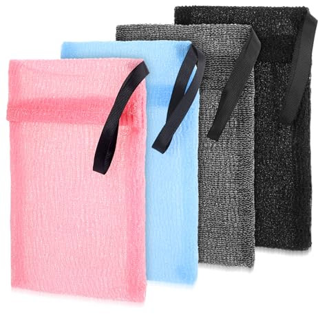 4 bolsas de jabón para jabón sólido, saco de jabón con diferentes rugosidades, soporte para jabón espumoso para ducha y cuidado personal