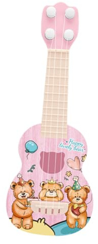Warmhm Miniatur-Ukulele Aus Plastik Für Junge Mädchen Kindergitarre Zum Früherziehungsspiel Gitarrenimitat-Spielzeug Für Anfänger Musikalisches Lernspielzeug Für Kleinkinder Geeignet Für