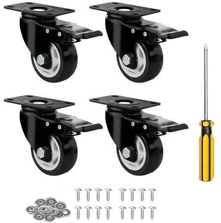YIUBCZOQI Ruedas para Muebles Pesados 100mm con 4 Doble Freno