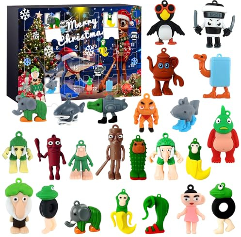 Audasi 24 Piezas Calendario de Adviento Italiano Brainrot 2025, Calendario de Adviento 24 Días Tung Tung Tung Sahur Adviento Calendario Divertidos Adornos Creativos para Niños Regalos Navidad Figures