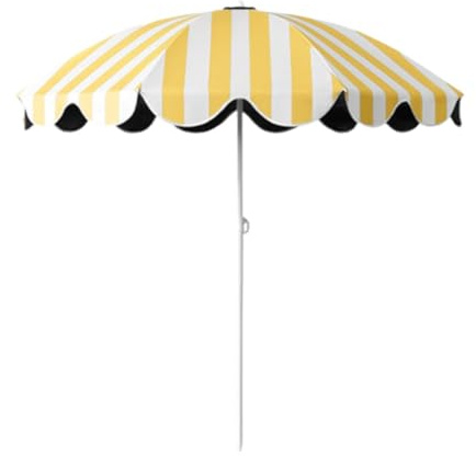 Stgfyxgs Ombrellone da Giardino a Baldacchino, Leggero, a Righe Gialle E Bianche, Ombrellone da Spiaggia per Campeggio, Fotografia, Terrazza, Balcone, Piscina, Senza Base