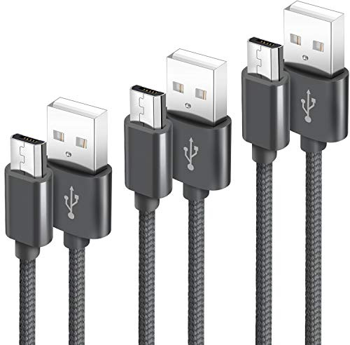 GERETIN Micro USB Cable [3P 1M+2M+2M] 2A USB to Micro USB Fast Charge Cable Android Charging Cable Braided Compatible with PS4 Controller Samsung S7 S6 J7 J5 J6 J3 Kindle Fire HTC LG Xperia etc