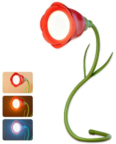 Dhqkqg Lampe de Lecture, Sans Fil Liseuse Lampe, Lampes de Lecture Rechargeable, USB Lampes Led, Portable Lumiere de LEcture, 3 Couleurs, 360° Cou Flexible, Cadeaux pour Elle Femmes und Mères