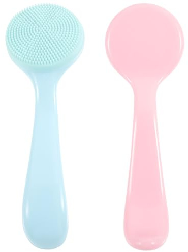 2 Stück Silikon Gesichtsreinigungsbürste Manuell für Sanfte Reinigung | Peeling Werkzeug, Hautfreundlich und Sicher, für Breite Anwendung, mit 2 Teilen