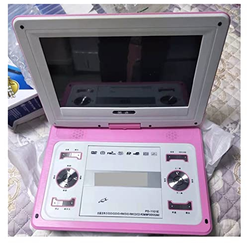 Bärbar DVD-spelare, HD Big Screen 14 tums video DVD-spelare Bärbar DVD-stödkort U Disk Game Move MP3-högtalarstöd Digital-TV-spelkonsoler(Pink)
