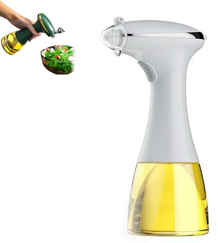 Spruzzatore elettrico per olio per cucinare, bottiglia spray elettrica ricaricabile da 350 ml, spruzzatore continuo a nebbia fine con controllo delle porzioni, dispenser di olio dal design a prova di