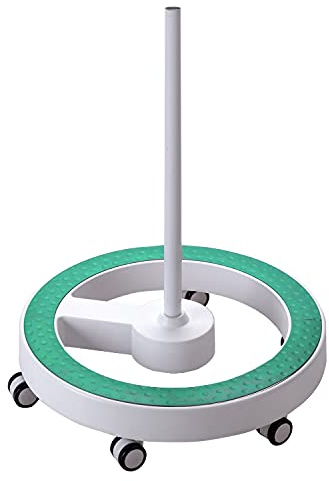 Lumeno Rollstativ/Ständer 6159GR /6159GN /6159SW mit grauem oder grünem Fußring für Lupenleuchten, Arbeitsplatzlampen, Kosmetikleuchten, Leuchtlupen, passend Serie 721X/821X/851X grün