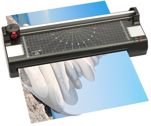 Olympia - Multifunktionales 4-in-1 Laminiergerät Set DIN A3-A6 inkl. Schneidegerät | 3 Schneidearten & Eckenschneider | Inkl. 100 Laminierfolien | Kalt & Heiß Laminiermaschine