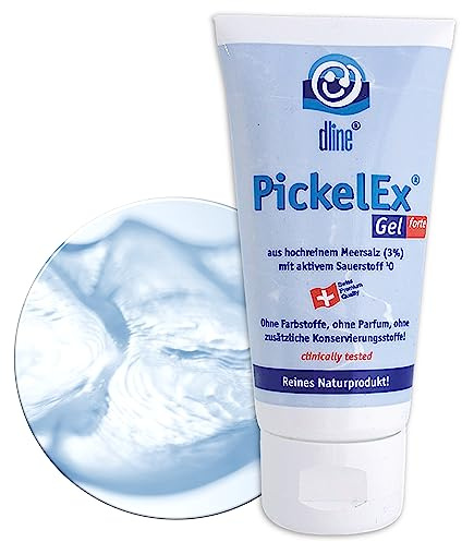 dline PickelEx-Gel forte 50ml Tube - Naturpower bei Akne Pickel, sehr gut verträgliches antibakterielles antientzündliches Gel mit Meersalz und aktivem Sauerstoff für Gesicht und Körper