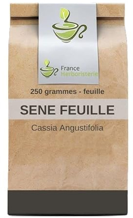 FRANCE HERBORISTERIE - Tisane Séné 250 grs par Cassia angustifolia - 100% Pur, Sans Conservateur, Sans Colorant, Non Ionisé, Emballé Avec Soin, Éco-responsable.
