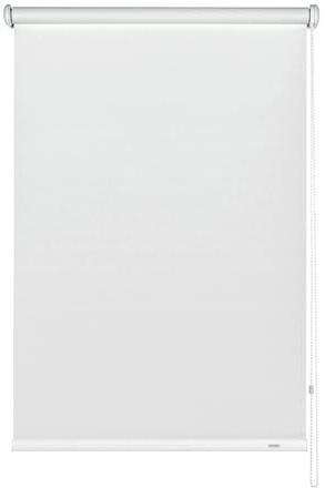 Gardinia Seitenzug-Rollo zum Abdunkeln, Decken-, Wand- oder Nischenmontage, Lichtundurchlässig, Alle Montage-Teile inklusive, Weiß, 102 x 180 cm (BxH), 6390102180