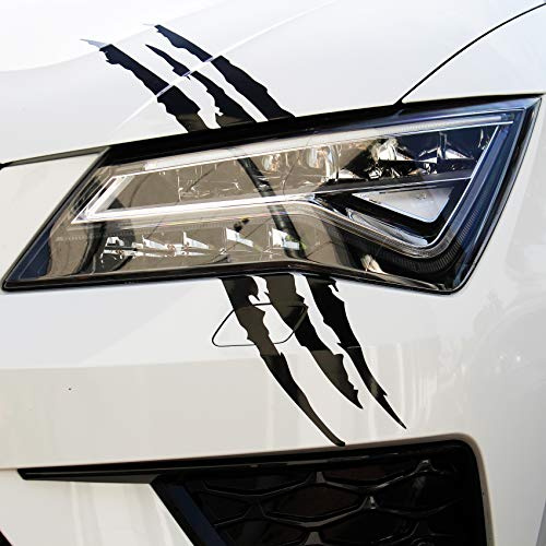 Devil Cut Aufkleber Klauen Krallen Tiger Auto LKW Dekor Sticker (K053 Schwarz)
