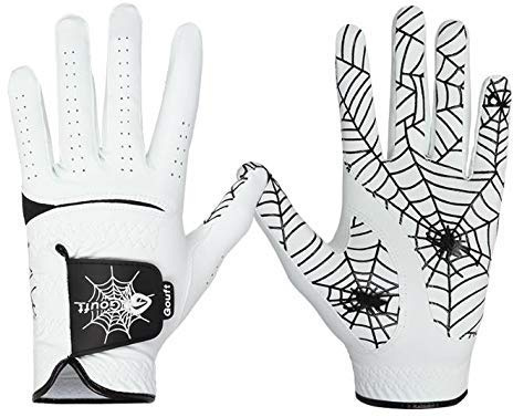 GOuft Premium Spider-Web Unisex Golf Gloves White Edition (Black/White, 18 (Left-Hand))