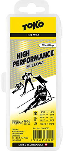 TOKO Skiwachs High Performance, Größe:120 g, Farbe:Yellow 0 °C - -6 °C