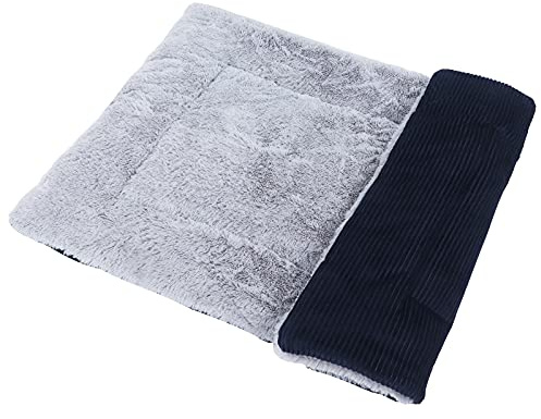 Vejaoo Hundematte Weiche und warme Matte Liegedecke für Hunde und Katzen Sofa für Heimtiere XZ014 (S(60 X 45CM), Wick Dark Blue)