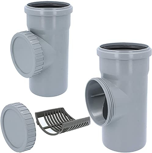 Filtro per tubo di scarico, DN 100, Ø 110 mm, nero, protezione per foglie, acqua piovana, filtro per acqua piovana