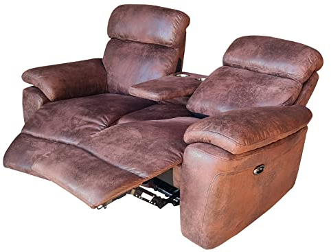 Elektrisches Mikrofaser Kinosofa, braun 3606ee-C23624-VF03