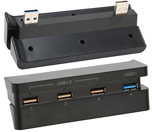 HUB de 4 Puertos para Alta Velocidad USB 3.1 2.0 Cargador de Extensión Plug and Play para Slim Gaming Console