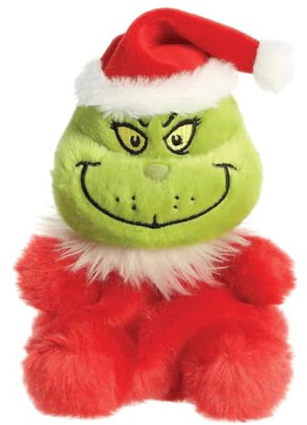 Aurora, 15591, The Grinch Official Merchandise Santa Palm Pal, Soft Toy, Green & Red