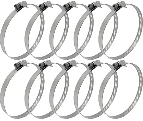 Lumonic 10x 105-127mm Collier de serrage en acier inoxydable V2A 201 I Collier de serrage réglable à visser I Pour tubes Tuyaux Lave-linge Voiture Auto Maison Jardin