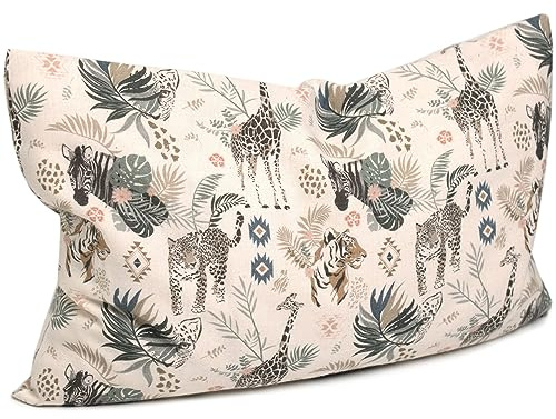 Örtkudde 30 x 20 cm, ekologiskt överdrag vilda djur ekologisk inlett natur – doftkudde – 8 örterkudde med salvia, anis, kamomill, pepparmynta, timjan, rosmarin, melissa, lavendel