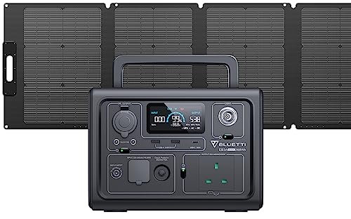 BLUETTI Solar Generator EB3A with 100W Solar Panel Included, 268Wh Portable Power Station w/ 1 600W (1200W Surge) AC Outlets, LiFePO4 Battery Backup for Outdoor Camping, Trip, Power Outage