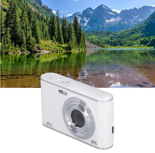 Cámara Digital de Bolsillo para Fotografía, 4K Ultra HD Vlogging Cámara Autofoco con Pantalla IPS de 2,4 Pulgadas, 44MP 16X Zoom Dual Lens Selfie Cámara Anti Shake para Viajes