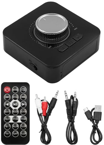 Tiardey Receptor y transmisor Digital Bluetooth 5,0 2 en 1, Kit de TV estéreo de 3,5mm para Coche, Adaptador de Audio inalámbrico, Control IR