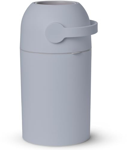 Secchio per pannolini per bambini, sistema di arresto odore brevettato, utilizzare qualsiasi sacchetto della spazzatura, leva a mano libera, rotolo di borsa incluso (blu ghiaccio)