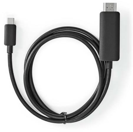 Nedis Adattatore USB-C – USB 3.2 Gen 1 – USB-C maschio – HDMI maschio – 4K@60Hz – 1.00 m – rotondo – nichelato – PVC – nero – etichetta