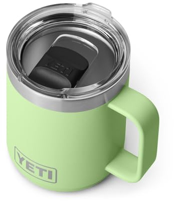 YETI Rambler - Taza apilable de 10 onzas, aislada al vacío, acero inoxidable con tapa MagSlider, color lima