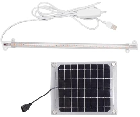 Solarstrahler, 10 W, helles, solarbetriebenes Wachstumslicht, LED-Pflanzenwachstumslichtstreifen, Wachstumslampen für Balkon, Gewächshaus, Gemüse, Blumen (10w)