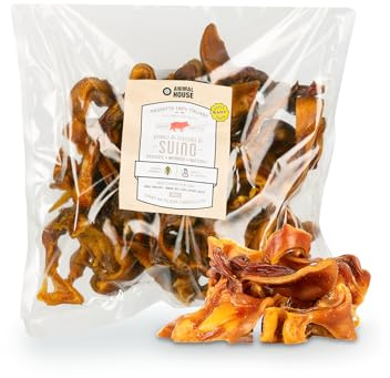 Animal House – Recortes de Orejas de Cerdo para Perros, Snack Natural Barf, Premio Masticable Rico en Proteínas de Origen Europeo para el Bienestar de tu Mascota (500 g)