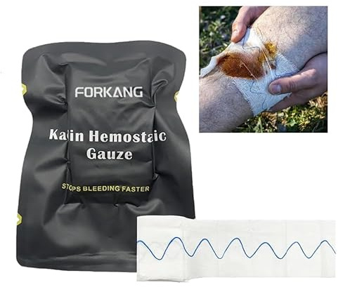 ForKang Hemostatic Gauze | Stop Bleeding Hemostatic Dressing | Quick Emergency Blood Clotting Combat Gauze | 2.95 x 145 (Type B: 7.5cm x 3.7m) | Trauma Wound Care | for Emergency Medical Kits