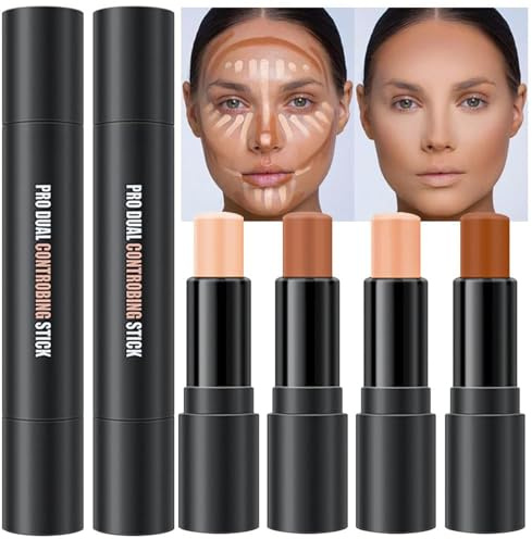 Lilbitty 4 Farben Konturenstift Make-up Set Concealer Stick Creme Konturierung Konturenpalette Make-up Kit für Anfänger Nasen-Bronzer Stick Flüssigkontur Gesicht Highlighter Make-up