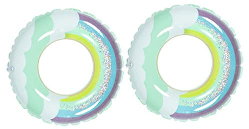 BESTonZON 2St Regenbogen-Schwimmring Schwimmzubehör Sicherheitsring Schwimmen Schwimmringe für Strandschwimmer Pool-Sicherheitsring Schwimmreifen schöner Schwimmring Schaukelring PVC